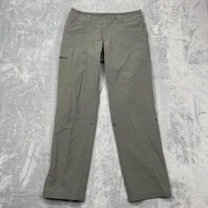 Eastern Mountain Sports Hiking Pants Womens 8R Green Flat Front Straight Leg
